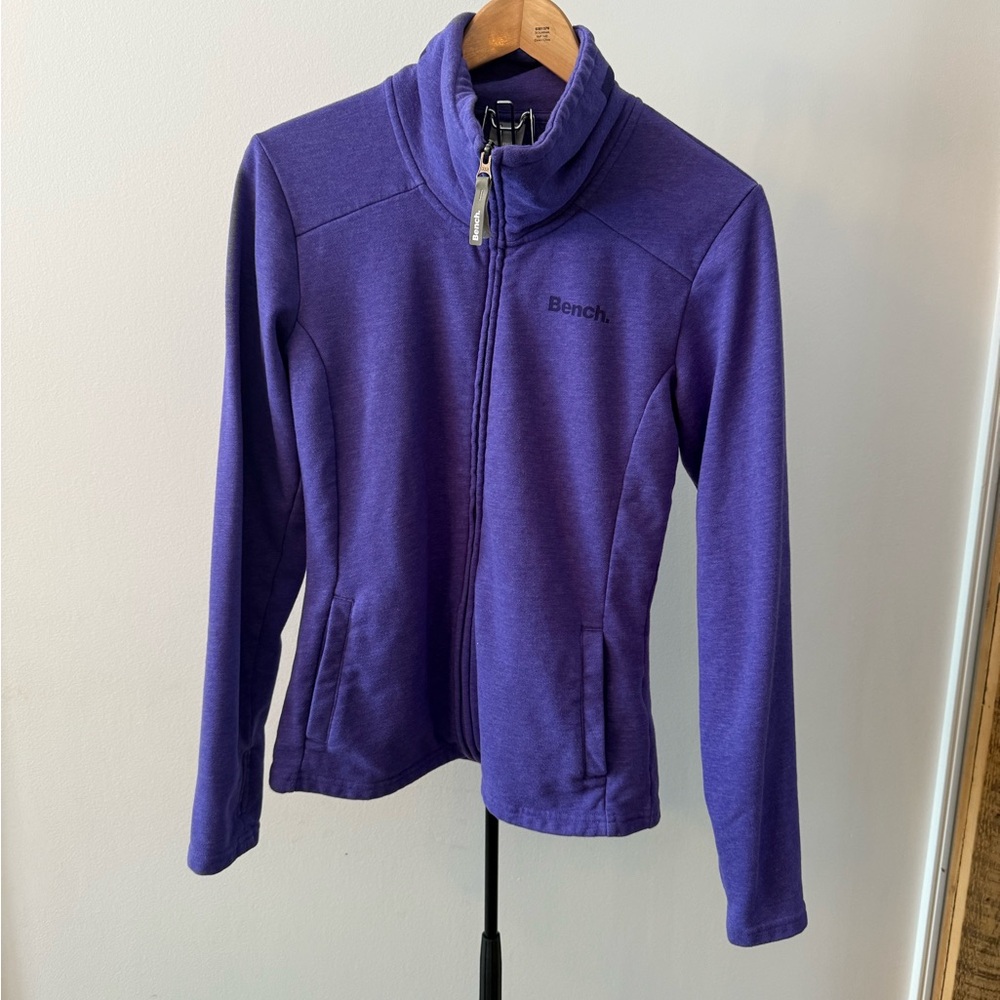 Bench purple high neck zip-up sweatshirt-Size M